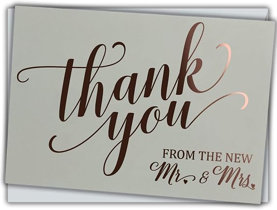 Honeyplum Wedding Thank You Cards With Envelopes, 36 Card Set
