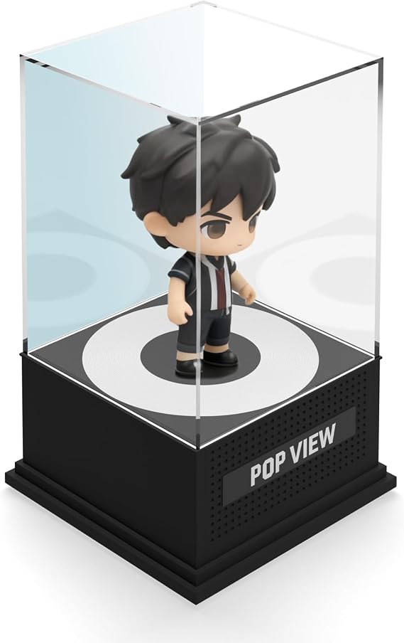 Acrylic Display Case with Bluetooth Speaker Box with RGB Light Ring Supports Reading Memory Cards Acrylic Display Case for Home and Office