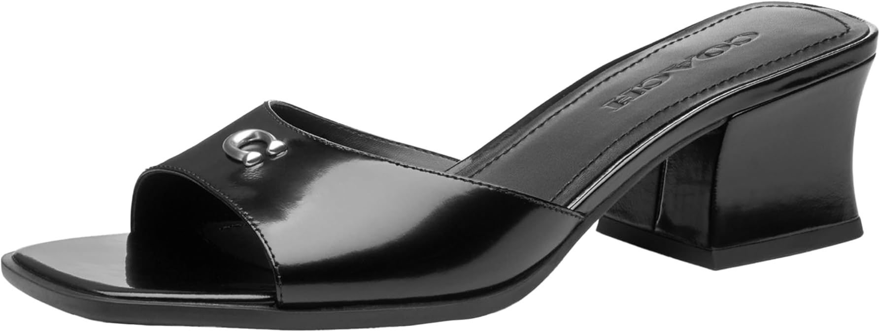 Coach Sculpted C Leather Block Heel Sandals