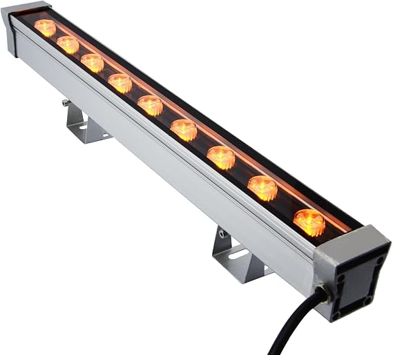 9W LED Wall Washer Light Bar Strip Lamp Yellow Outdoor Decorative IP65 for Advertising Building Hotel Bridge [Energy Class A+]