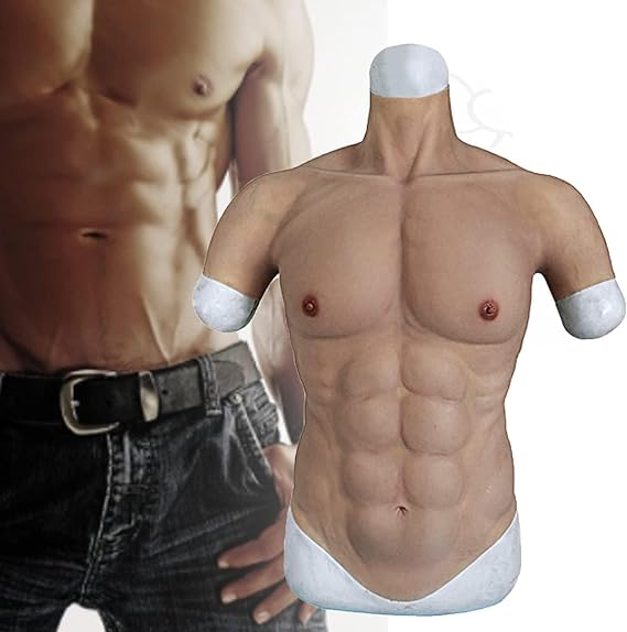Muscle Chest Bodysuit for Man Costume - Silicone Male Chest Realistic Simulation Muscles