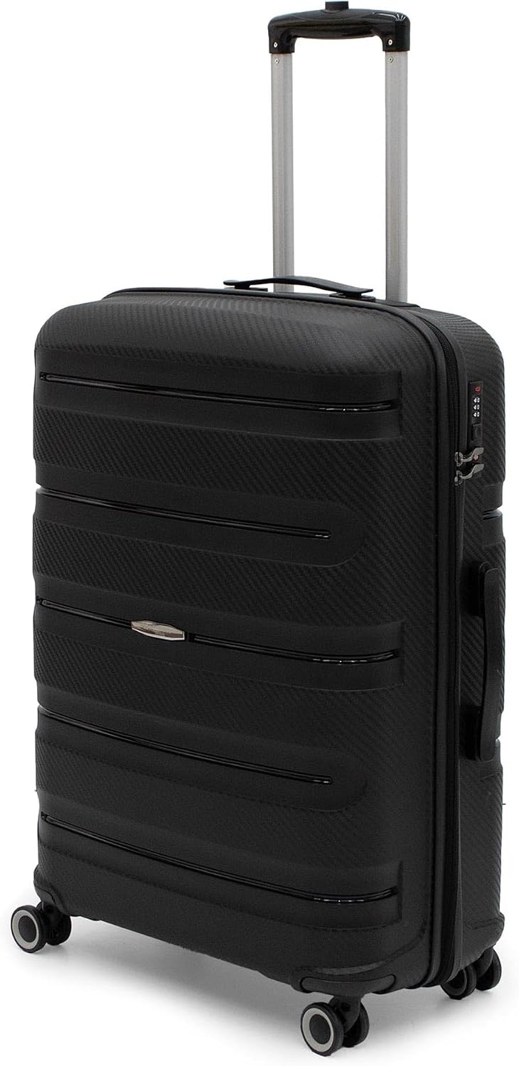 Cotpoly Large Size Suitcase, Polypropylene Suitcase, Artemis Shockproof Suitcase Black Large