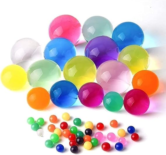 Jumbo Water Beads, 45-55mm Growing Gel Balls, Multi-Colour Vase Fillers for Decoration, Non-Toxic (500)