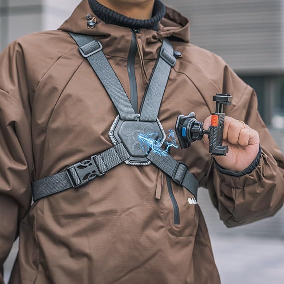 SOH Mobile Phone Chest Strap Harness Mount,Magnetic Quickly Release Adjustable Cell Phone Chest Harness Holder, VLOG/POV Balance Stability and Comfort for iPhone 17/16/15/14/13 and Other Smartphones