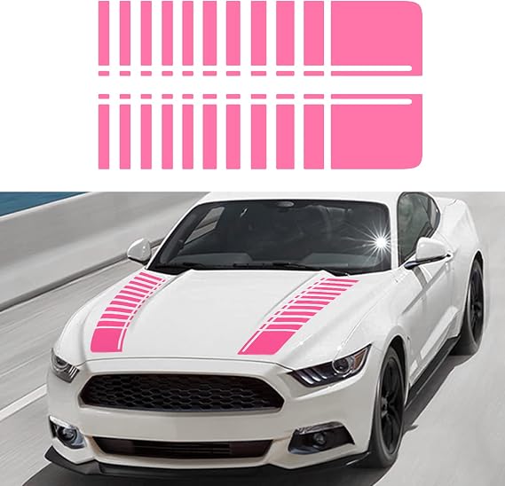 Car Hood Modified Sport Style Stripe Sticker Graphic C002 Pink