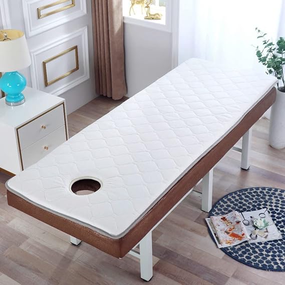 Japanese Tatami Folding Mattress for Beauty Salon Massage Bed, High-Density Sponge, Plush, 80cm x 180cm, White