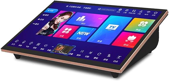 Karaoke System 18.5 Inch Touch Screen with Phone Remote & App Control - All in One Machine, Wireless Mic, KTV Singing Player for Family Home Party