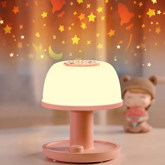 LICKLIP Toddler Night Light Lamp, LED Star Projector Lamp with Timer, Pink