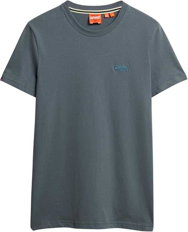 Superdry Men's Essential Logo EMB T-Shirt, Stormy Weather Blue, L