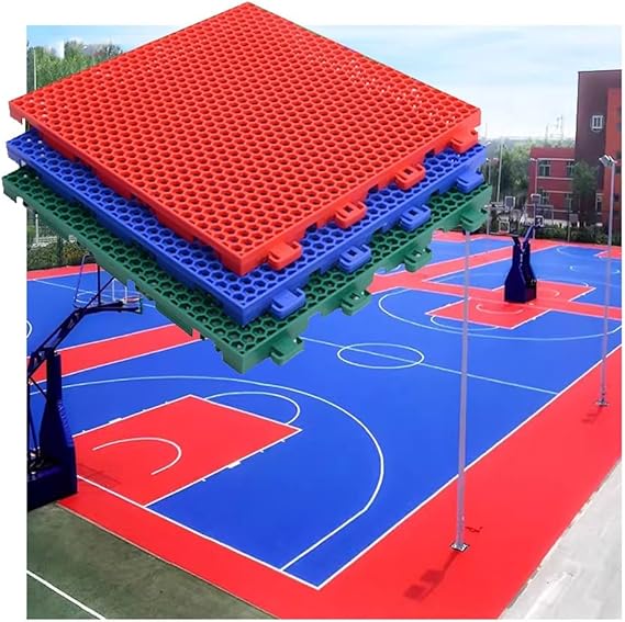 12 inch Modular Interlocking Floor Tiles,Gymnasium Basketball Court Playground Public Leisure Place DIY Puzzle Sports Flooring for Indoor or Outdoor Applications