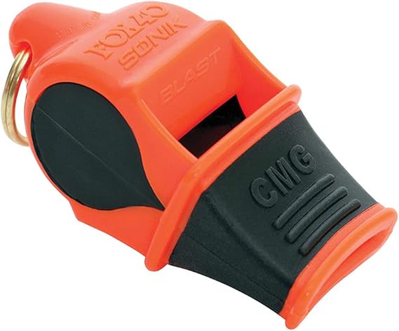 Fox 40 Sonik Blast CMG Safety Whistle with Breakaway Lanyard Multi Black/White