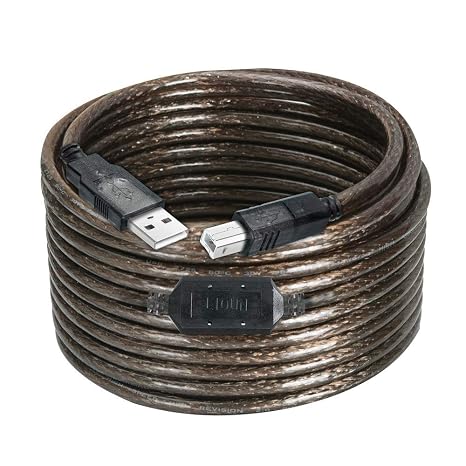 LIQUN Long USB Printer Cable 40 ft, USB 2.0 Type A to B, High-Speed Printer/Scanner Cord with Built-in Chip for Enhanced Signal Transmission