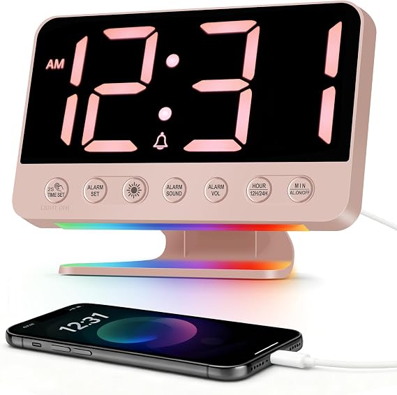 110dB Loud Alarm Clocks for Heavy Sleepers Bedside Digital Clock