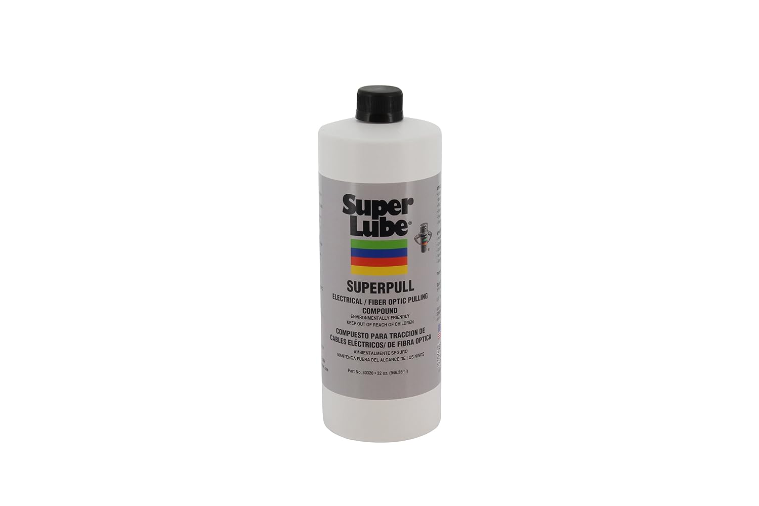 Super Lube 80320 Super Pull ElectricalFiber Optic Pulling Compound, 1 quart Bottle, Translucent Orange