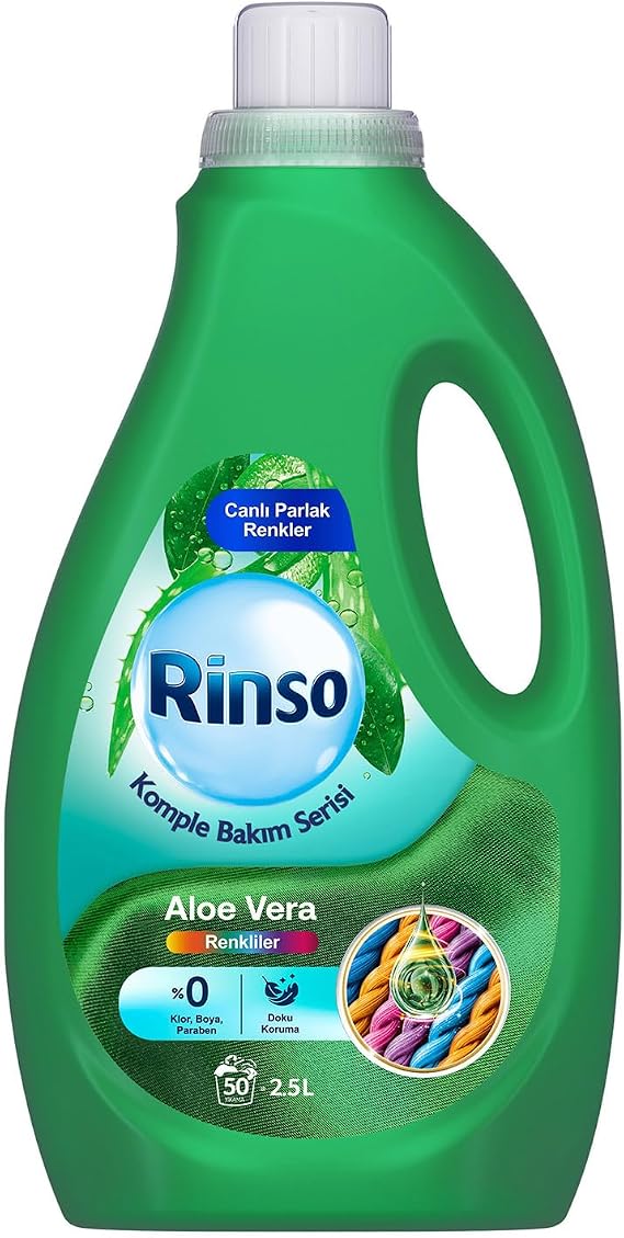 Rinso Sıvı Çamaşır Deterjanı Komple Bakım Serisi Aloe Vera Renkliler İçin 2.5 L