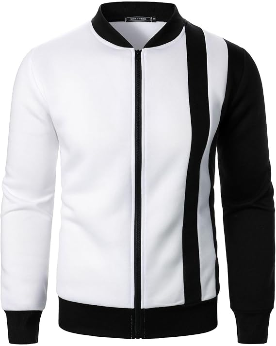 HAOLEI Mens Bomber Jackets Zip Up Color Block Running Jacket Lightweight Gym Bomber Noos Jacket Sports Loose Fit Plain Sweatshirt Baseball Work Hoodie Tracksuit Tops UK Sale Clearance