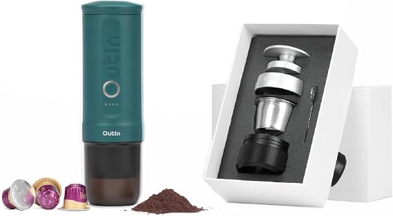 OutIn Nano Portable Electric Espresso Machine with double espresso busket