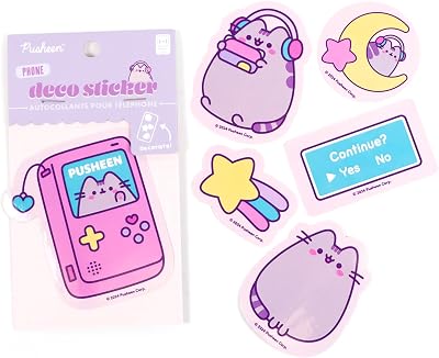 iFace Pusheen The Cat Special Limited Edition Phone Case DIY Cute Decoration Sticker Set Universal Smartphone Case Vinyl Decals for iPhone 1615  1413 and Samsung Galaxy - 5 Piece - Gamer Girl