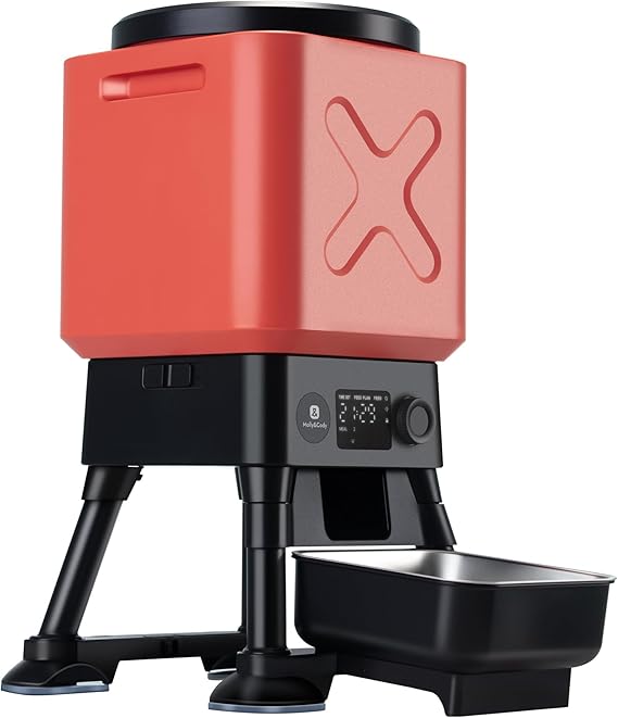 14L Automatic Dog Feeder for Large Breed Extra Large Capacity, Anti-Blockage, Timed Auto Dog Food Dispenser, Dual Power Supply, Stainless Steel Bowl