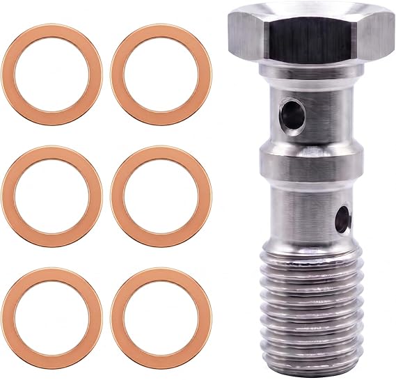 M10 x 1.25 Double Banjo Bolt for Brake Master Cylinder & Caliper, 20mm