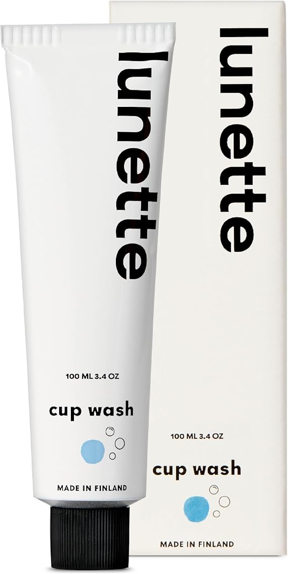 Lunette Menstrual Cup Wash pHBalanced Cup & Disc Cleanser - 100 ml | SiliconeSafe, Vegan, Lemon & Eucalyptus, Removes Cup Residue, Travelfriendly, Made in Finland