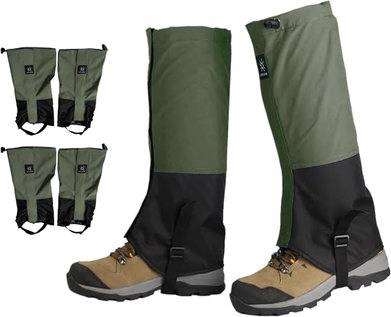 2 Pairs Leg Gaiters Adjustable Shoe Snow Boot Guard Gators for Running Shoe Gaiters, Trail Running Gaiters Sandproof