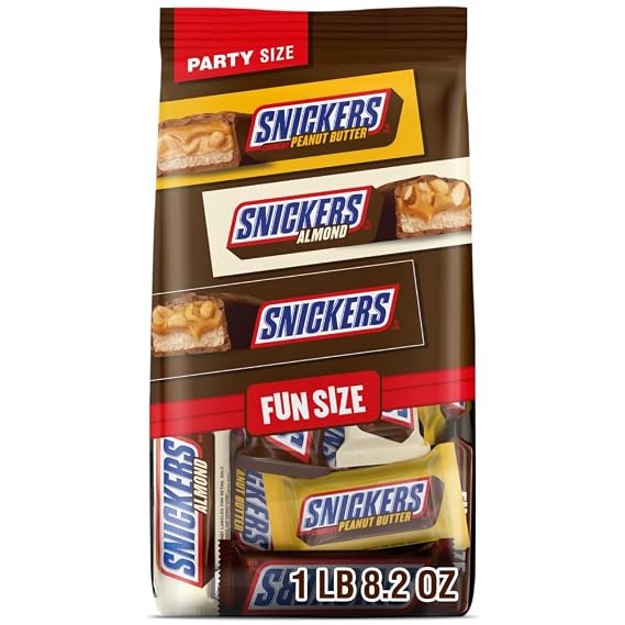 SNICKERS Almond & Peanut Butter Fun Size Chocolate Candy Variety, 24.02 oz