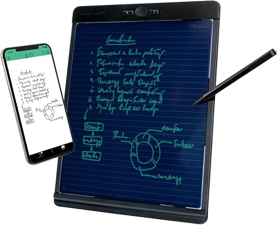 Boogie Board Blackboard Smart Scan Reusable Notebook - Authentic and Original Letter Size Writing Tablet with Stylus for Home, College Studying, and Office - Black, 8.5 x 11