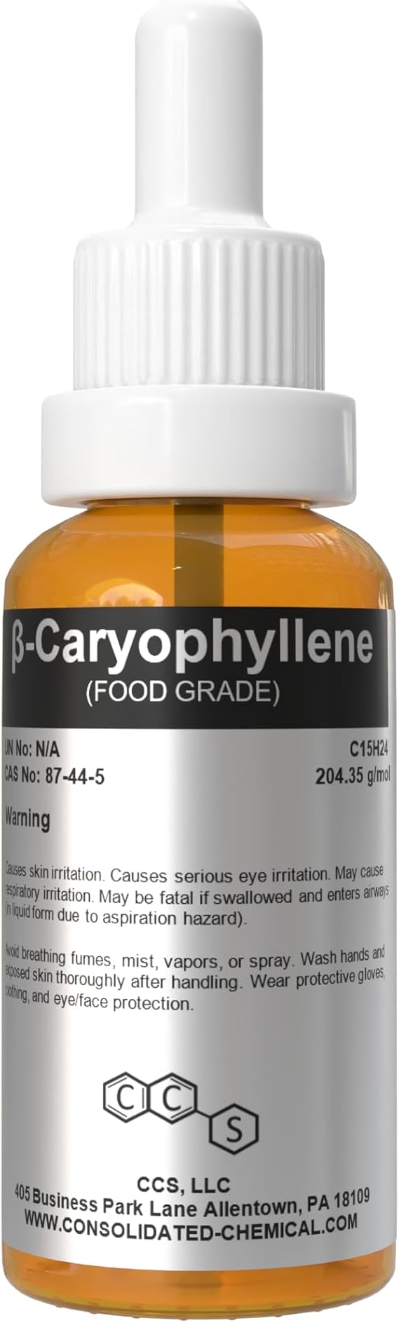 CCS CONSOLIDATED CHEMICAL & SOLVENTS b-Caryophyllene High Purity Aroma Compound 30ml