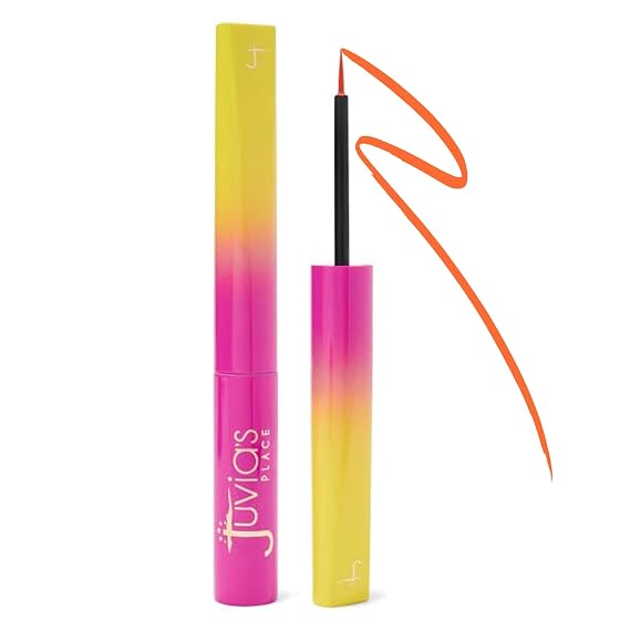 Juvia's Place Liquid Eyeliner Waterproof - Bright Orange Fine Tip Eyeliner, Smudge-Proof with Precision Applicator for Bold Eye Looks, Smooth Lines, Vibrant Color, and All-Day Long-Lasting Wear