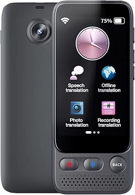 Language Translator Device, No WiFi Needed, ChatGPT Instant Two Way Translation for 142  Languages, OfflinePhotoAI Translation, Voice Translation Suitable for Tourist, Business and Learning