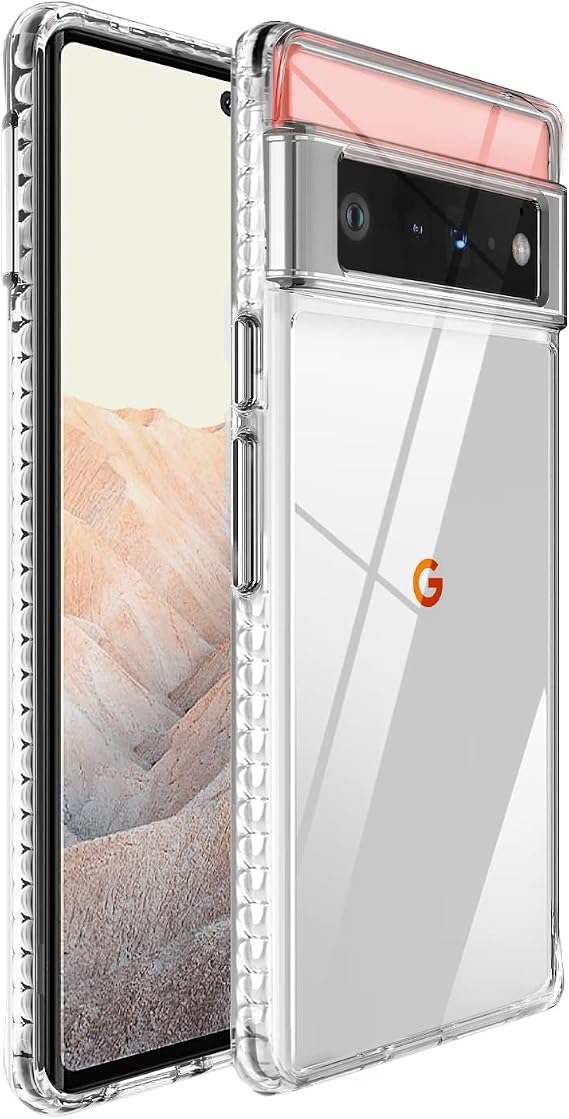 for Google Pixel 6-Pro Case: Military-Grade Shockproof Phone Cover, Anti-Scratch & Reinforced Bumpers - Crystal Clear(with airbag Frame)