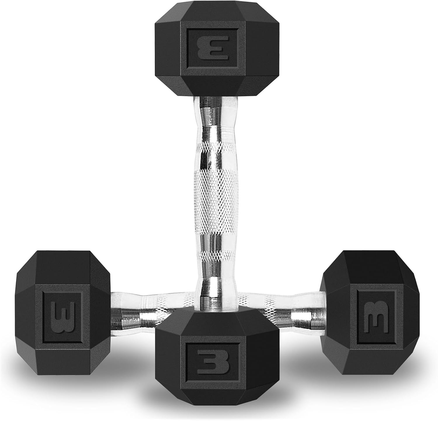 Balelinko Rubber Grip Coated Dumbbell Casting Iron Weight Non-Slip Handle - 1.4-45.4 kg for Exercises - Strength Training Equipment - Home Sports Accessories - Full Body Workout - Muscle Building