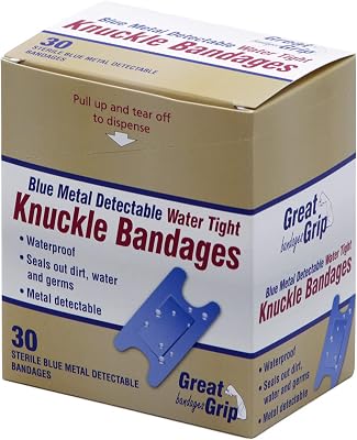 Medique Products 65238 Water Tight Bandage, Blue Metal Detectable Knuckle, 30-Count