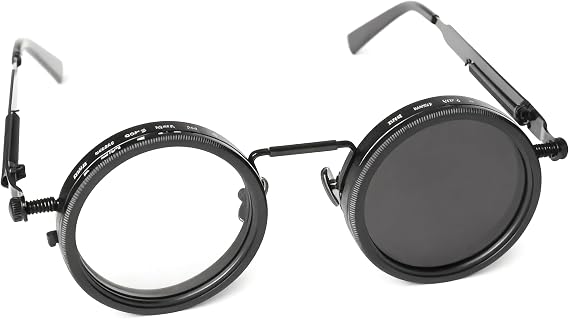 Adjustable Polarized Sunglasses with 1-9 Tint Levels - UV400 Protection & ND Filter Lenses - Unisex Round Frame Beach Eyewear