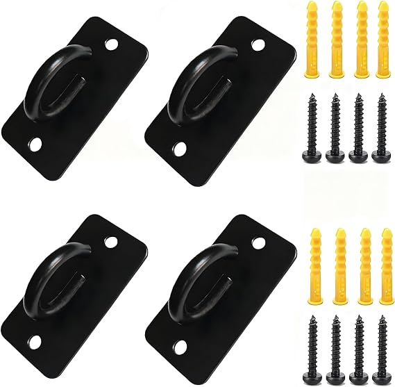 4 Pcs Resistance Bands Door Anchor, Battle Rope Anchor, Ceiling Hooks Heavy Duty, Wall Mount Bracket for Strength Training, Yoga, Home Gym