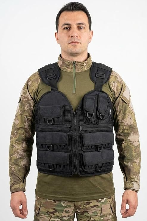 Single Sword 37 Cepli Avcı Outdoor Yeleği | Taktik Ve Outdoor Kullanım Için, Siyah