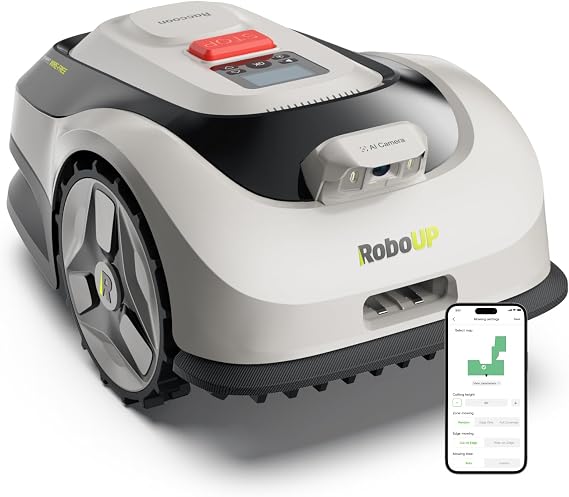 Raccoon 2 SE Wire Free Vision Robotic Lawnmower for 0.15 Acre | AI Obstacle Avoidance Robot Mower, APP-Free One-Button Operation, 1.18"-3.15" Adjustable Height, 55dB, Ideal for Small Lawns