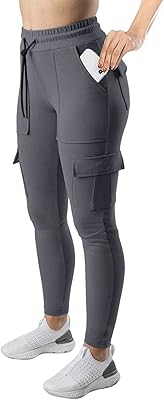 RESHE Womens Yoga Sweatpants with Pockets Stretch Tapered Joggers Pants Drawstring Running Lounge Hiking