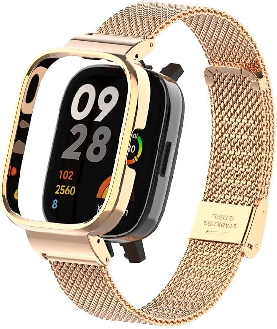 Compatible for Redmi Watch 3 Bands,Stainless Steel Metal Replacement Strap Bracelet Wristband Accessories for Xiaomi Redmi Watch 3 Smart Watch