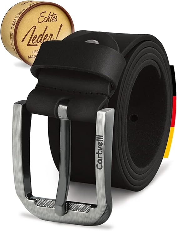 Premium Men's Leather Belt Made in Germany with Gift Box - Genuine Leather Belt 40 mm