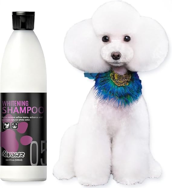 OPAWZ 05 Whitening Purple Shampoo for Dog and Cat, Safely Remove Yellow Stains, with No Bleach, Peroxide and Sulfate, Professional Groomers Recommended Product, 16.9 oz