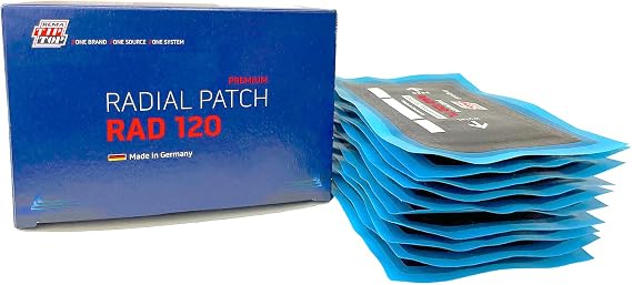 Rema TIP TOP RAD120 Radial Tire Patches 4-7/8 x 3" Self-Vulcanizing Flat Tire Universal Repair Patches 10 Count