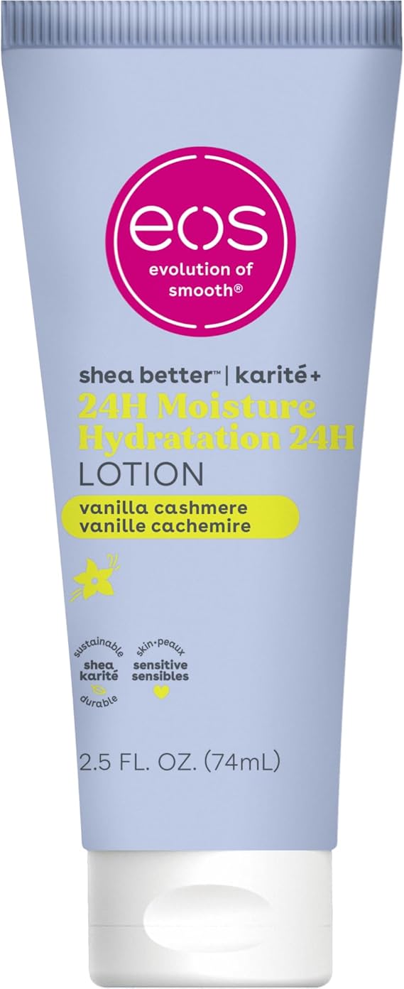 eos 24H Moisture Travel Body Lotion- Vanilla Cashmere, 2.5 fl oz