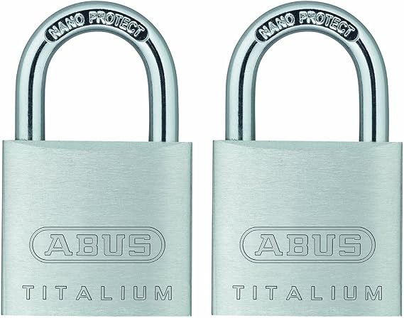 ABUS 64TI/30 Titalium Aluminum Alloy Padlock, Keyed Alike, Pack of 2