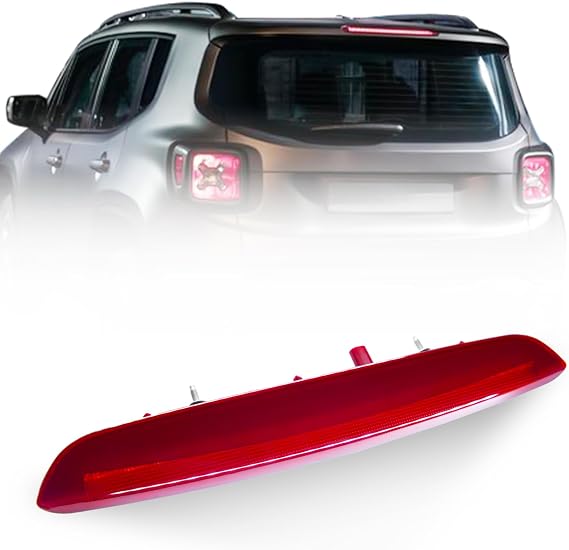 FHRHRY 68247167AA, High Mounted Third Brake Light Compatible with Jeep Renegade 2015-2023, Rear Center LED 3rd Stop Lamp Replacement Part, New - Easy to Install | 2016 2017 2018 2019 2020 2021 2022