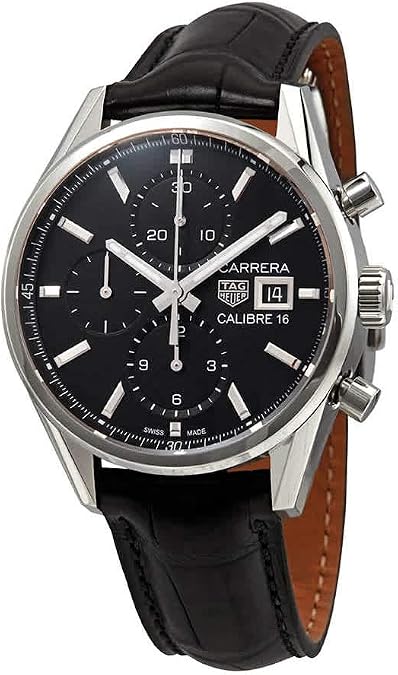 Tag Heuer Carrera Black Dial Automatic Men's Chronograph Watch CBK2110.FC6266