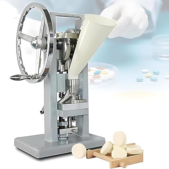 Manual Tablet Punch Press, Manual Punch Press For Pill Tablet,0-2000 Pieces/Hour, Candy Sugar Pill Tablet Press Machine, 0-6mm Thickness Adjustable, Home Kitchen Press Tool Device
