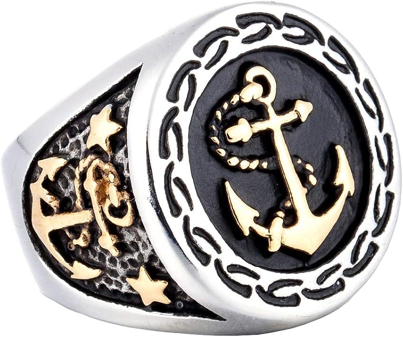 Anchor Signet Rings for Men