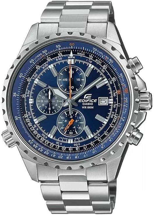 Edifice EF-527D-2AV Men's Watch, Chronograph, Circular Calculator Function, Blue